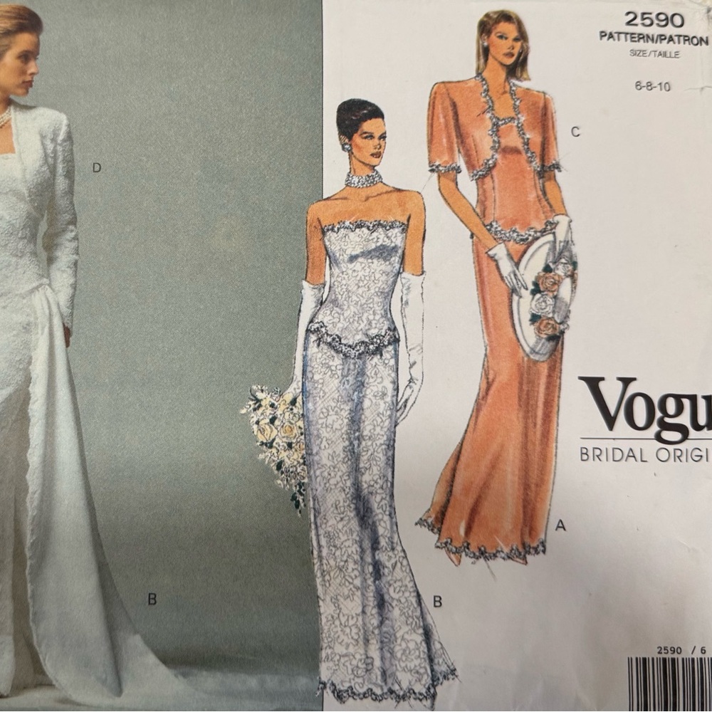 Vogue Bridal Couture Pattern. #2590.